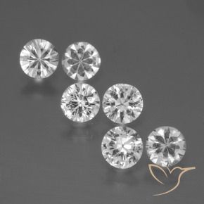 Gemme di Zaffiro Bianco naturale da 2.28 ct, Rotondo, VS