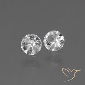 Gemme di Zaffiro Bianco trasparente naturale da 0.74 ct, Rotondo, VS