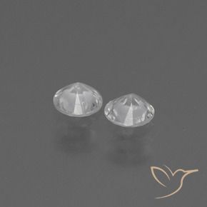 Gemme di Zaffiro Bianco trasparente naturale da 0.74 ct, Rotondo, VS