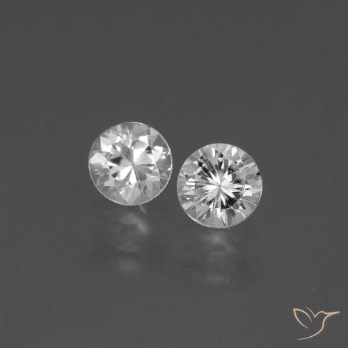 0.84ctw Naturale Bianco Zaffiro, Rotondo, VVS-VS