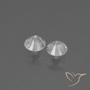 Gemme di Zaffiro Bianco trasparente naturale da 0.72 ct, Rotondo, VS