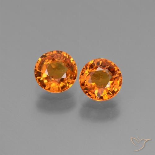1.32ctw Naturale Arancio medio-scuro Zaffiro, Rotondo, VS