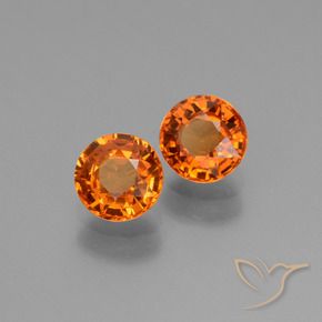 Gemme di Zaffiro Arancio medio-scuro naturale da 1.32 ct, Rotondo, VS
