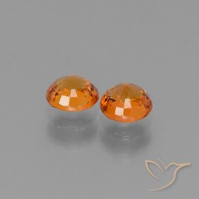 Gemme di Zaffiro Arancio medio-scuro naturale da 1.32 ct, Rotondo, VS