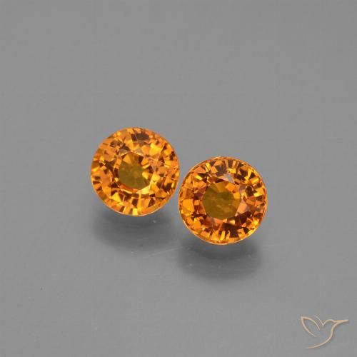 1.38ctw Naturale Arancione marroncino Zaffiro, Rotondo, VVS-VS, Photo A