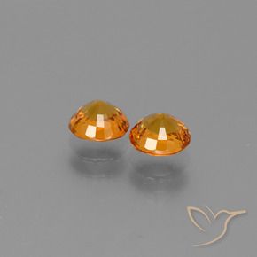 Gemme di Zaffiro Arancione marroncino naturale da 1.38 ct, Rotondo, VVS-VS