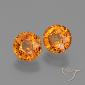 Gemme di Zaffiro Arancione scuro naturale da 1.33 ct, Rotondo, VS