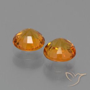 Gemme di Zaffiro Arancione scuro naturale da 1.33 ct, Rotondo, VS