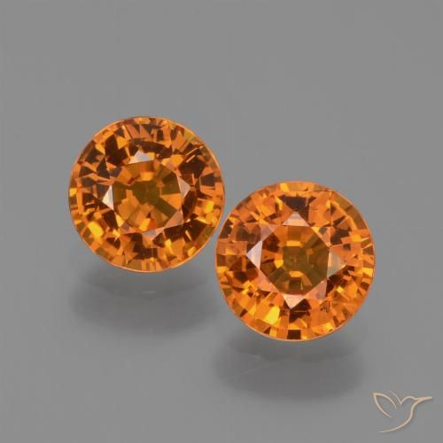 1.39ctw Naturale Arancio medio-scuro Zaffiro, Rotondo, VS