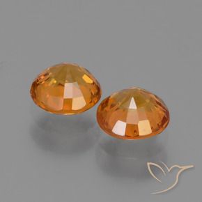 Gemme di Zaffiro Arancio medio-scuro naturale da 1.39 ct, Rotondo, VS