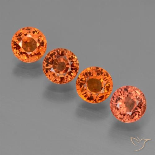2.98ctw Naturale Arancia Fuoco Zaffiro, Rotondo, VVS-VS