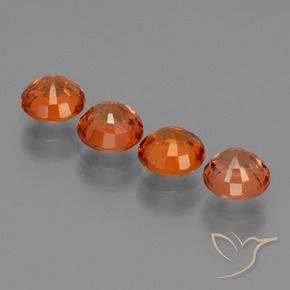 Gemme di Zaffiro Arancia Fuoco naturale da 2.98 ct, Rotondo, VVS-VS