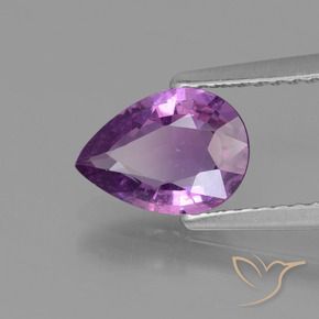 Zaffiro Viola medio naturale da 1.42 ct, Forma a pera, VS
