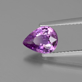 Zaffiro viola medio-scuro naturale da 1,53 ct, taglio a pera, VS