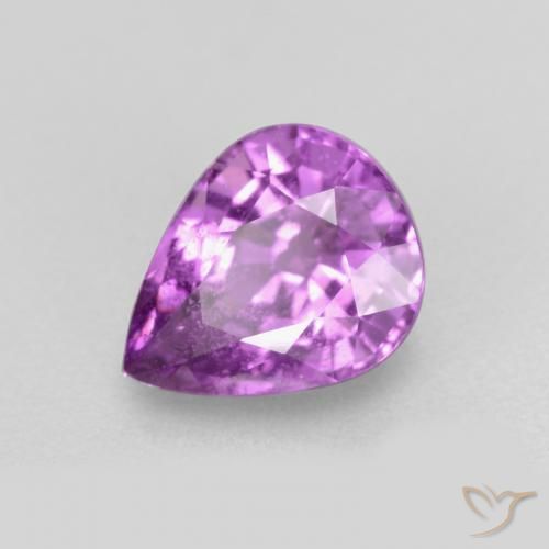 Zaffiro Viola medio naturale da 0.98 ct, Forma a pera, VS