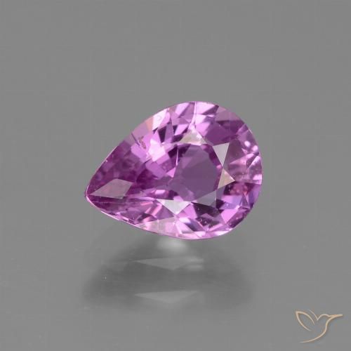 Zaffiro Rosa violetto naturale da 1.27 ct, Forma a pera, VS