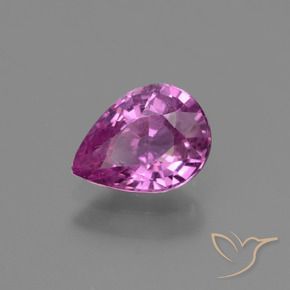 Zaffiro Viola medio-scuro naturale da 1.20 ct, Forma a pera, VS