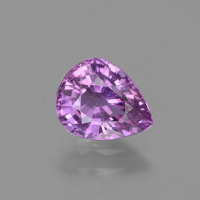 Zaffiro viola medio naturale da 1,42 ct, taglio a pera, VS