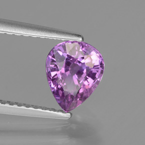 Zaffiro viola medio naturale da 1,42 ct, taglio a pera, VS