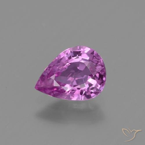 Zaffiro Viola Rosato Intenso naturale da 1.19 ct, Forma a pera, VS-SI