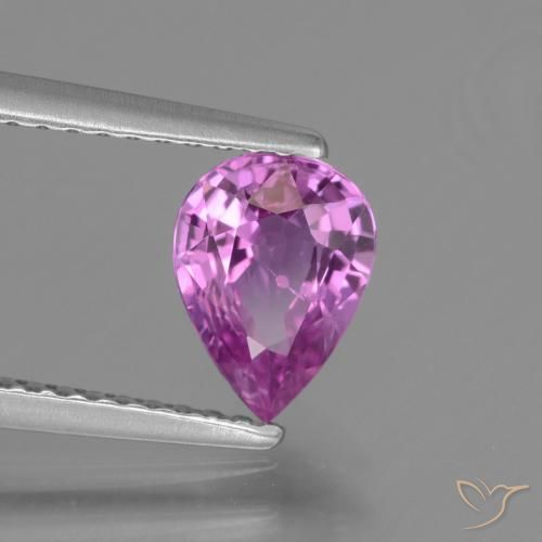 Zaffiro Viola Rosato Intenso naturale da 1.19 ct, Forma a pera, VS-SI
