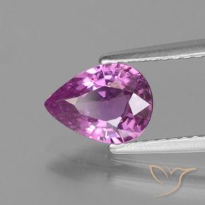 Zaffiro Viola Rosato Intenso naturale da 1.48 ct, Forma a pera, VS