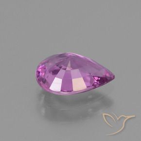 Zaffiro Viola Rosato Intenso naturale da 1.48 ct, Forma a pera, VS