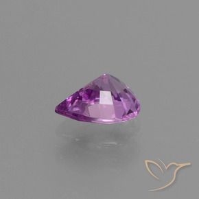 Zaffiro Viola medio-scuro naturale da 1.07 ct, Forma a pera, VS-SI