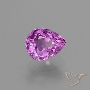 Zaffiro Viola medio naturale da 1.33 ct, Forma a pera, VS-SI