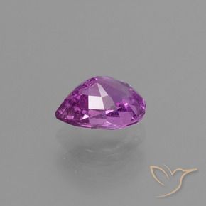 Zaffiro Viola medio naturale da 1.33 ct, Forma a pera, VS-SI