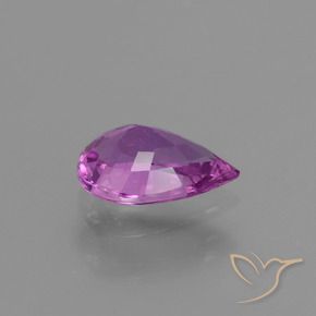 Zaffiro Viola Rosato Intenso naturale da 1.23 ct, Forma a pera, VVS-VS
