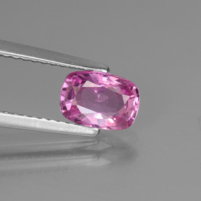 Zaffiro rosa medio naturale da 1,22 ct, taglio a cuscino, VS