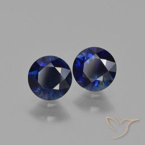 Gemme di Zaffiro Blu navy naturale da 1.20 ct, Rotondo, VS