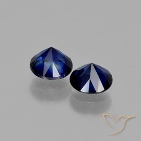 Gemme di Zaffiro Blu navy naturale da 1.22 ct, Rotondo, VS