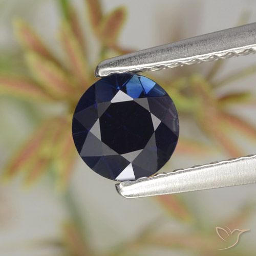 0.62ct Naturale Blu navy Zaffiro, Rotondo, VVS