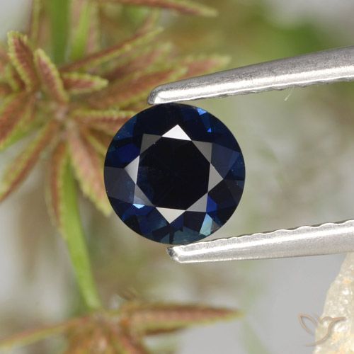 0.62ct Naturale Blu navy Zaffiro, Rotondo, VS