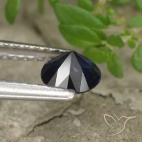 Zaffiro Blu scuro naturale da 0.56 ct, Rotondo, VS