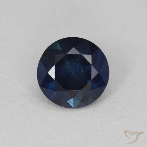 0.62ct Naturale Blu scuro Zaffiro, Rotondo, VS