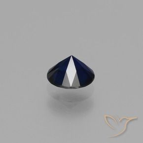 Zaffiro Blu scuro naturale da 0.73 ct, Rotondo, VVS-VS