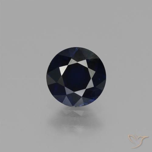 Zaffiro Blu scuro naturale da 0.79 ct, Rotondo, VVS