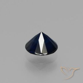Zaffiro Blu scuro naturale da 0.79 ct, Rotondo, VVS