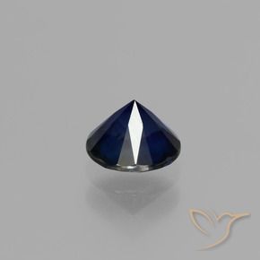 Zaffiro Blu scuro naturale da 0.68 ct, Rotondo, VVS