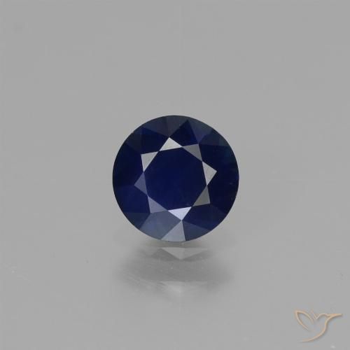 0.62ct Naturale Blu navy Zaffiro, Rotondo, VVS
