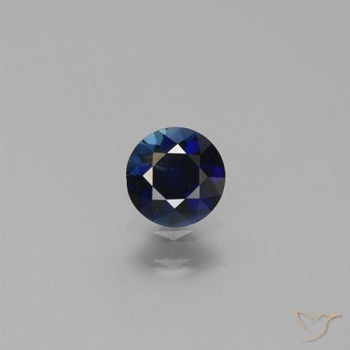 0.52ct Naturale Blu scuro Zaffiro, Rotondo, VS