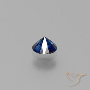 Zaffiro Blu scuro naturale da 0.52 ct, Rotondo, VS