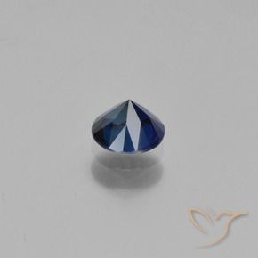 Zaffiro Blu scuro naturale da 0.65 ct, Rotondo, VS