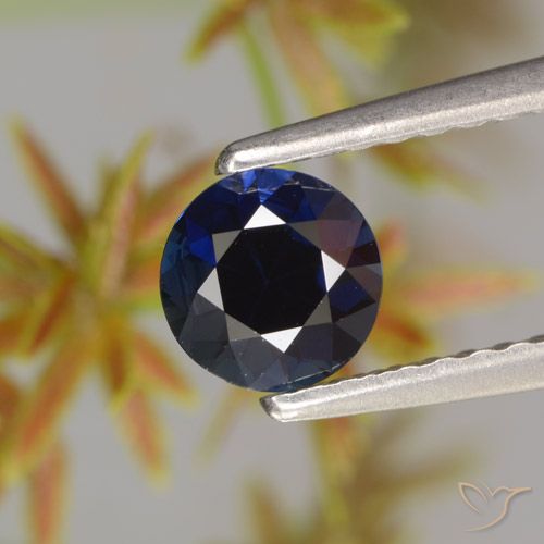 0.59ct Naturale Blu scuro Zaffiro, Rotondo, VVS