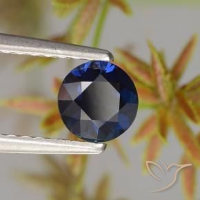 Zaffiro Blu scuro naturale da 0.59 ct, Rotondo, VVS