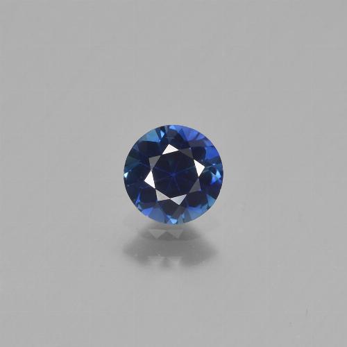 Zaffiro blu scuro naturale da 0,62 ct, taglio rotondo, VVS-VS