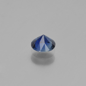 Zaffiro blu scuro naturale da 0,62 ct, taglio rotondo, VVS-VS